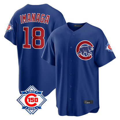 Chicago Cubs #18 Shota Imanaga Player Royal MIKSHPS 150th Anniversary Home Game Stitched Jerseys