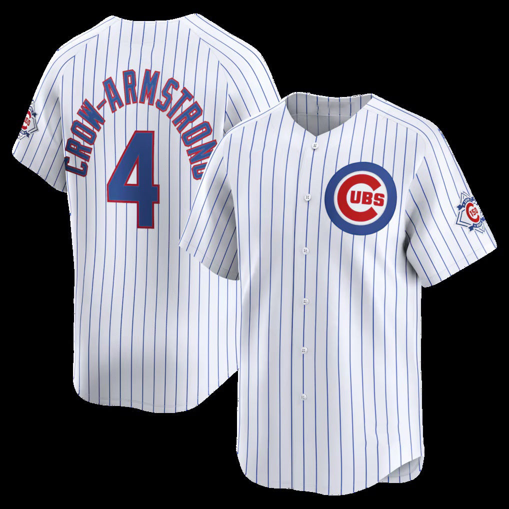Chicago Cubs #4 Pete Crow-Armstrong White MIKSHPS 150th Anniversary Limited Jersey