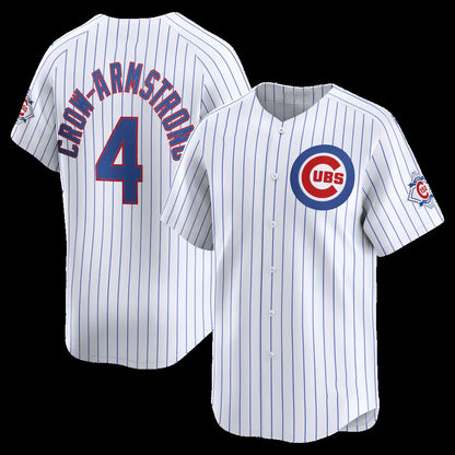 Chicago Cubs #4 Pete Crow-Armstrong White MIKSHPS 150th Anniversary Limited Jersey