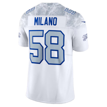 B.Bills #58 Matt Milano White MIKSHPS 2025 Rivalries Collection Limited Jersey