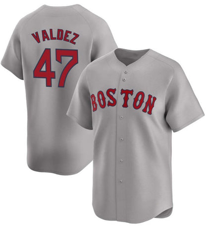 Boston Red Sox #47 Enmanuel Valdez Gray MIKSHPS Cool Base Stitched Jersey