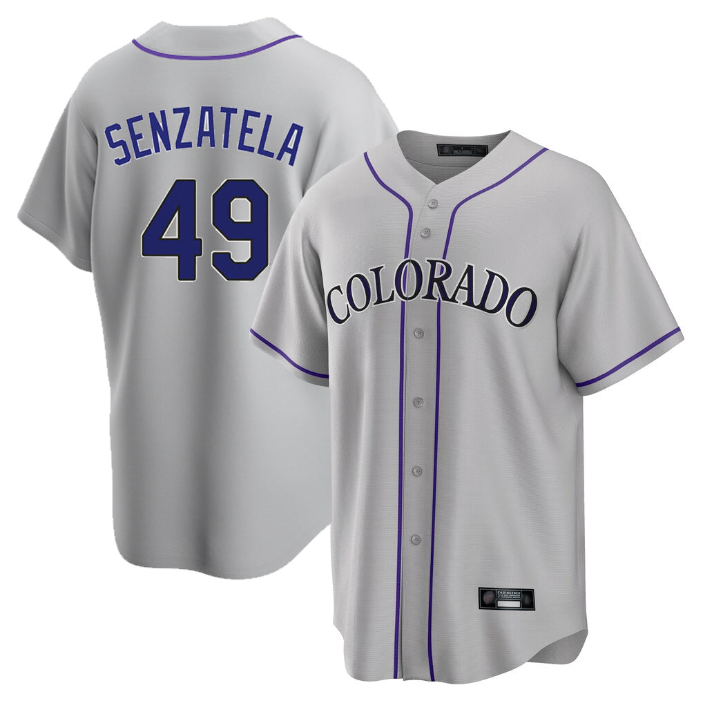 Colorado Rockies #49 Antonio Senzatela Player Gray MIKSHPS Game Home Stitched Jerseys