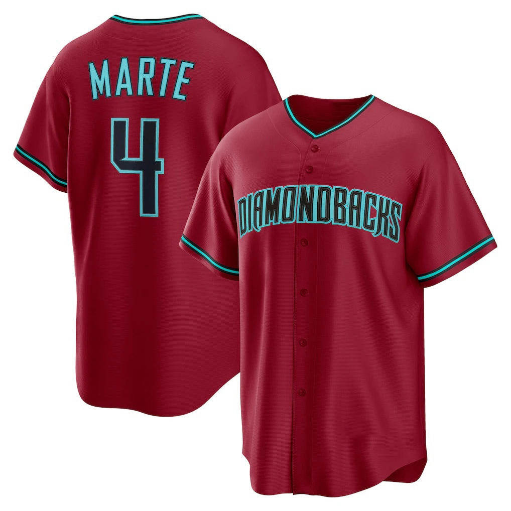 Arizona Diamondbacks #4 Ketel Marte Red MIKSHPS Alternate 2 Replica Jersey