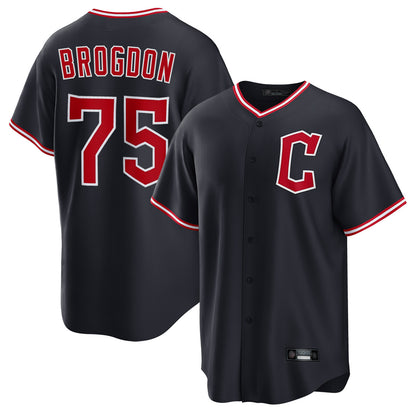 Cleveland Guardians #75 Connor Brogdon Player Navy MIKSHPS Home Game Stitched Jerseys