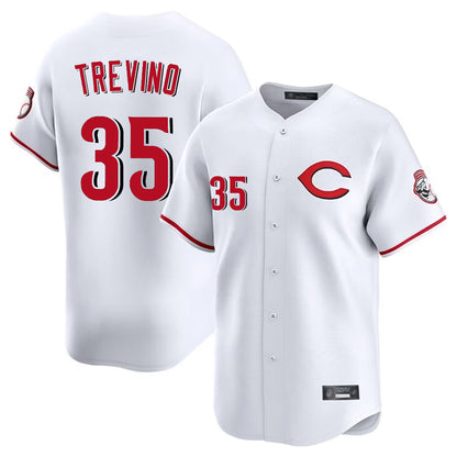 Cincinnati Reds #35 Jose Trevino Player White MIKSHPS Limited Home Stitched Jerseys