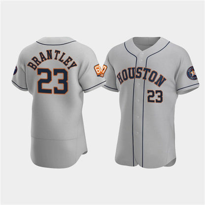 Houston Astros #23 Michael Brantley Gray MIKSHPS 60th Anniversary Flex Base Stitched Jersey