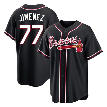 Atlanta Braves #77 Joe Jimenez Player Black MIKSHPS Fashion Out Game Stitched Jerseys