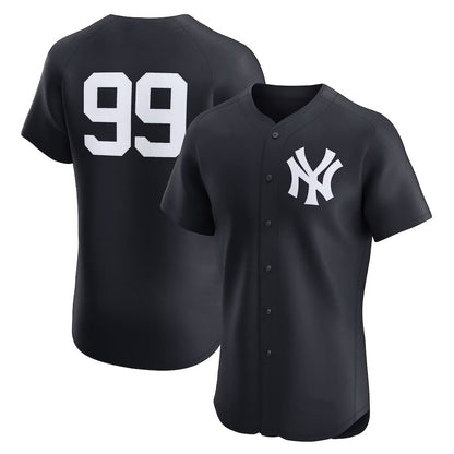 New York Yankees #99 Aaron Judge Navy MIKSHPS Alternate 2 Elite Jersey