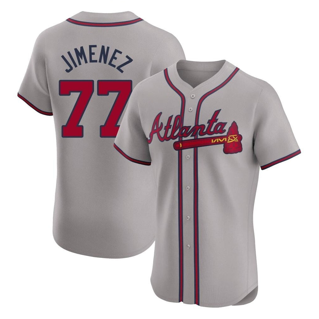 Atlanta Braves #77 Joe Jimenez Player Gray MIKSHPS Limited Elite Home Game Stitched Jerseys