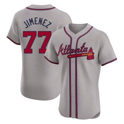 Atlanta Braves #77 Joe Jimenez Player Gray MIKSHPS Limited Elite Home Game Stitched Jerseys