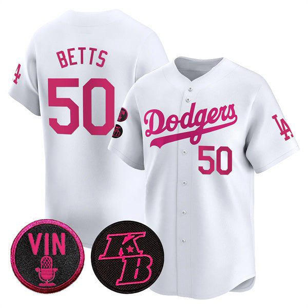 Los Angeles Dodgers #50 Mookie Betts White MIKSHPS 2026 Mother¡¯s Day Vapor Premier Limited Stitched Jersey