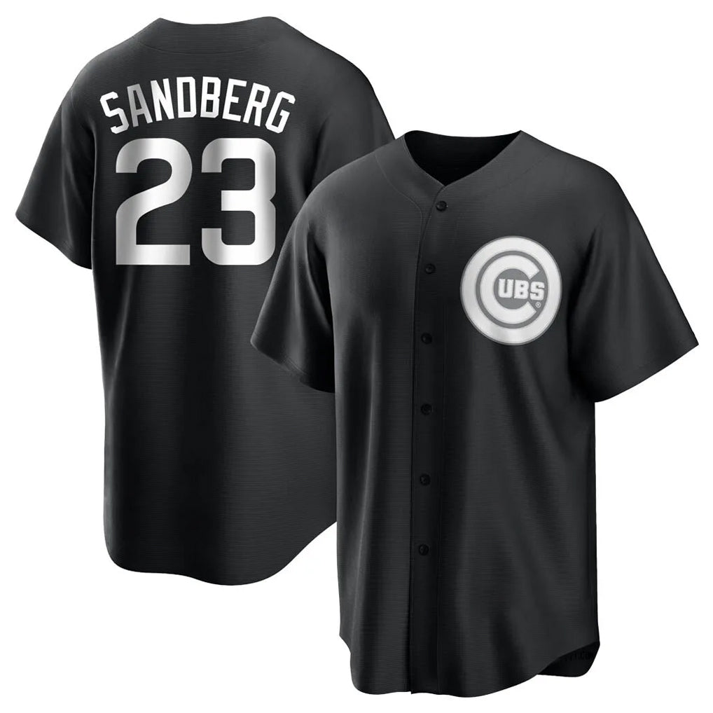 Chicago Cubs #23 Ryne Sandberg Player Black MIKSHPS Game Stitched Jerseys
