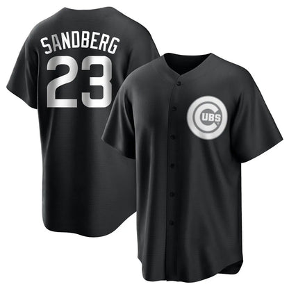 Chicago Cubs #23 Ryne Sandberg Player Black MIKSHPS Game Stitched Jerseys