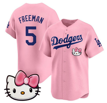 Los Angeles Dodgers #5 Freddie Freeman Pink MIKSHPS 2025 Hello Kitty Vapor Limited Stitched Jersey