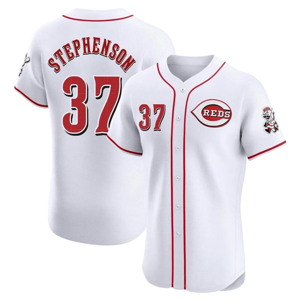 Cincinnati Reds #37 Tyler Stephenson Player White MIKSHPS Limited Elite Home Stitched Jerseys