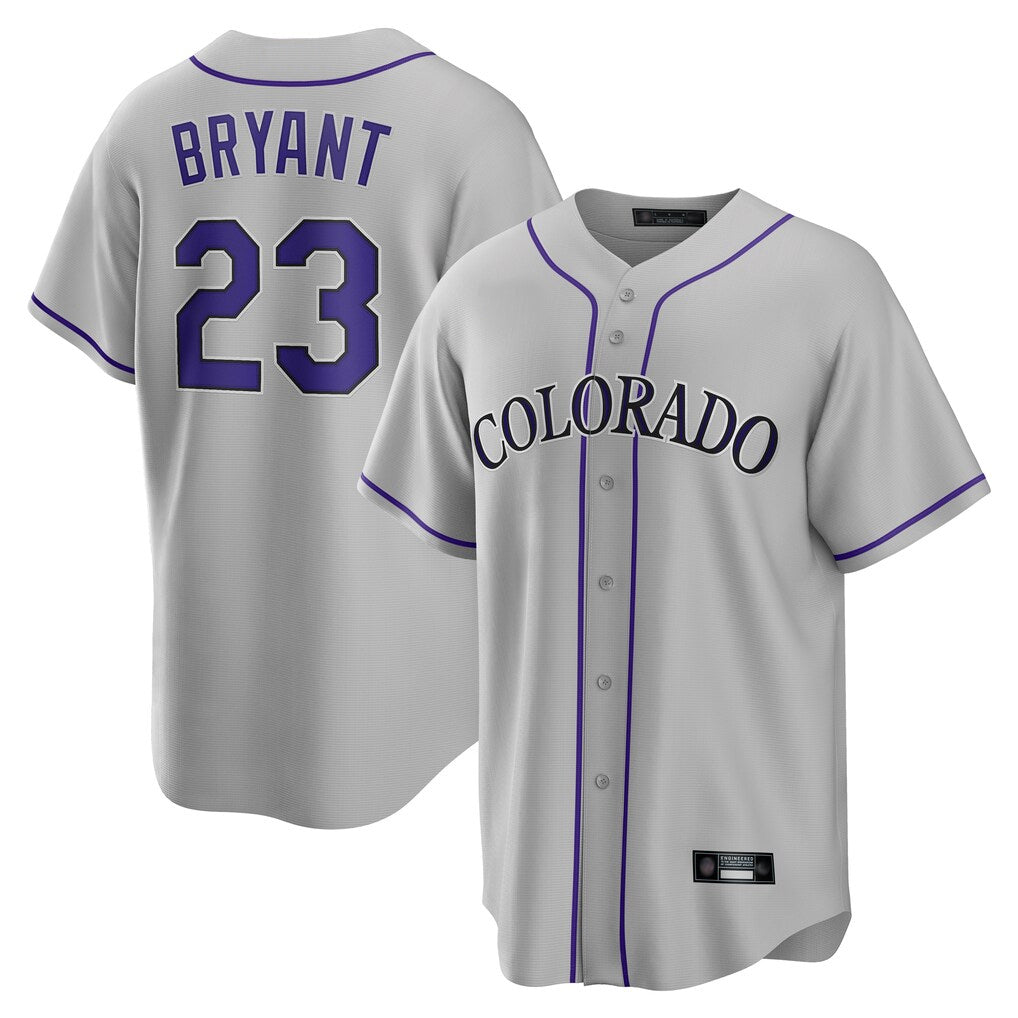 Colorado Rockies #23 Kris Bryant Player Gray MIKSHPS Game Home Stitched Jerseys