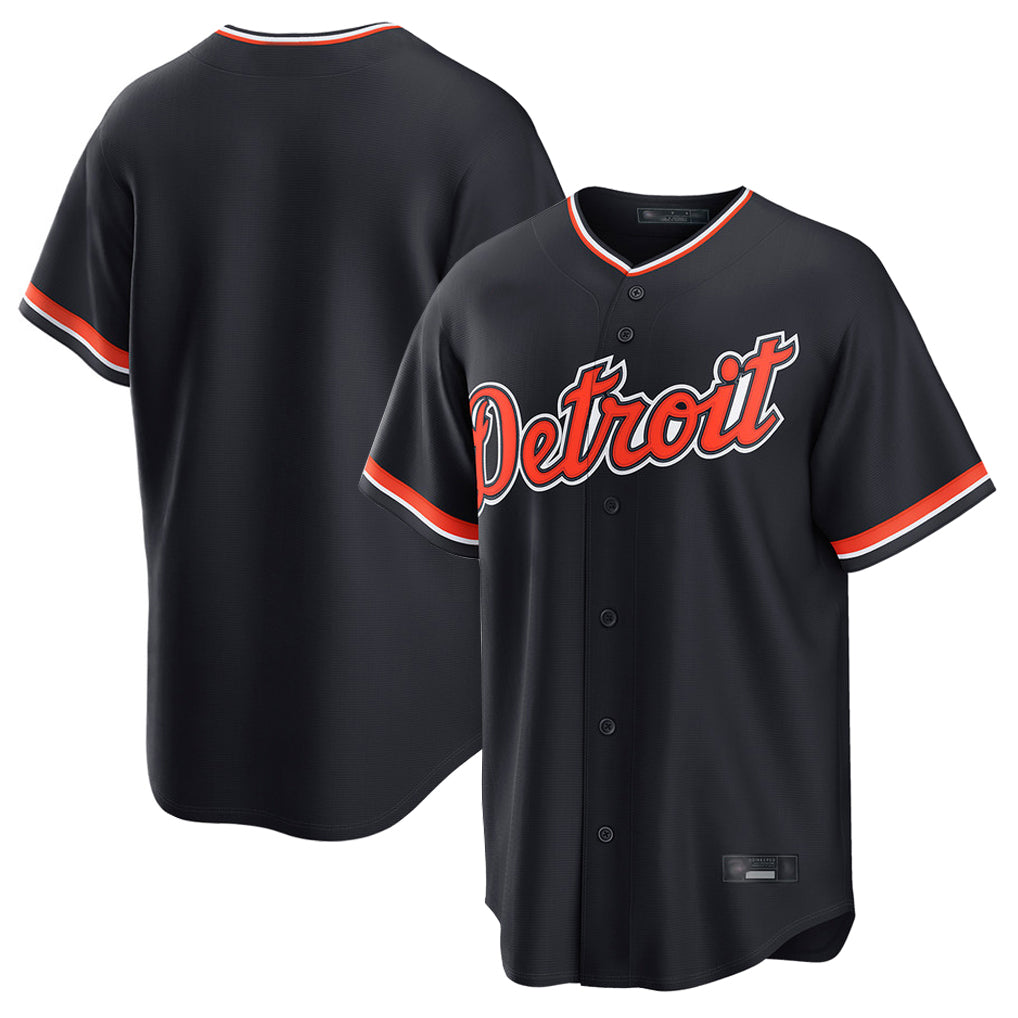 Detroit Tigers Blank Player Navy MIKSHPS Home Game Stitched Jerseys