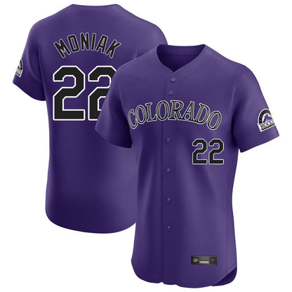 Colorado Rockies #22 Mickey Moniak Player Purple MIKSHPS Limited Elite Home Stitched Jerseys