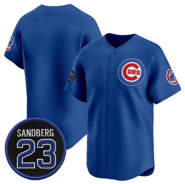 Chicago Cubs Blank Royal MIKSHPS 'Ryne Sandberg Tribute' Vapor Limited V2 Stitched Jersey