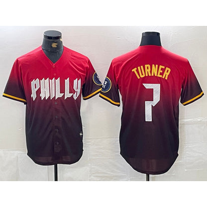 Philadelphia Phillies #7 Trea Turner Red MIKSHPS 2024 City Cool Base Jersey