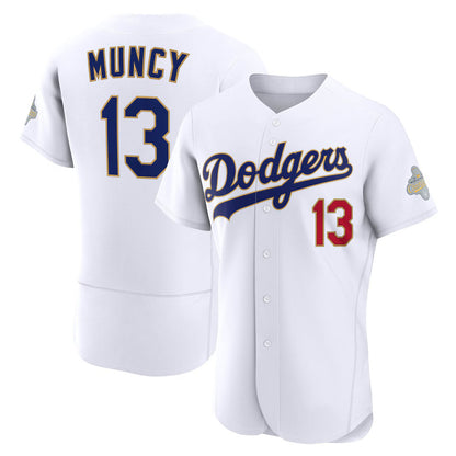 Los Angeles Dodgers #13 Max Muncy White MIKSHPS 2026 Gold Collection Authentic Jersey