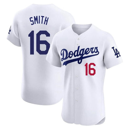 Los Angeles Dodgers #16 Will Smith Player White MIKSHPS Limited Elite Home Stitched Jerseys