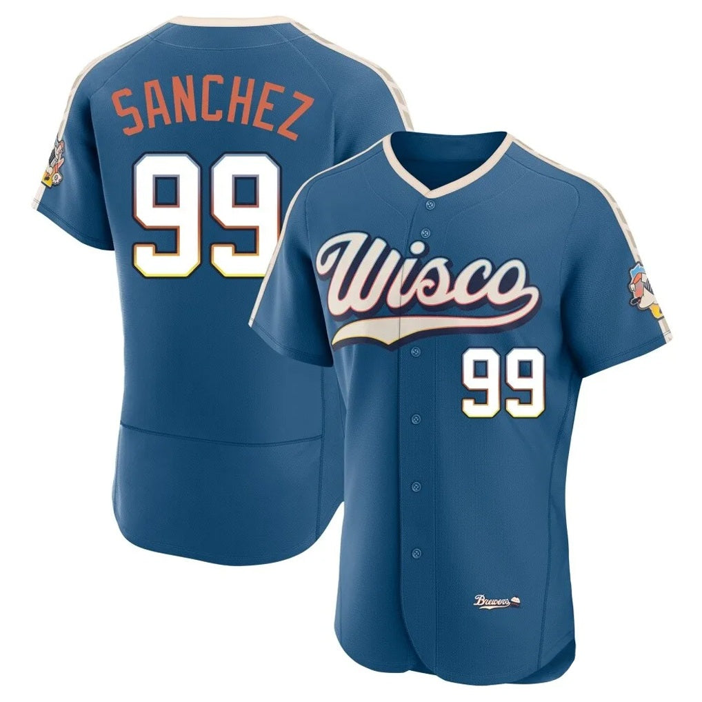 Milwaukee Brewers #99 Gary Sanchez Player Blue MIKSHPS 2026 City Connect Home Limited Elite Stitched Jerseys