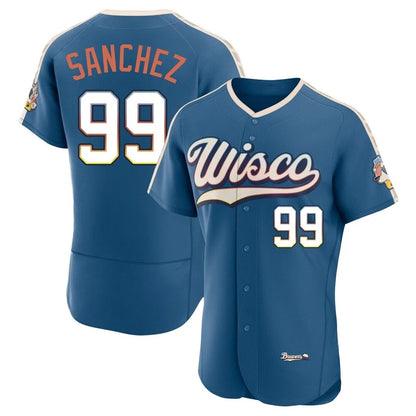 Milwaukee Brewers #99 Gary Sanchez Player Blue MIKSHPS 2026 City Connect Home Limited Elite Stitched Jerseys