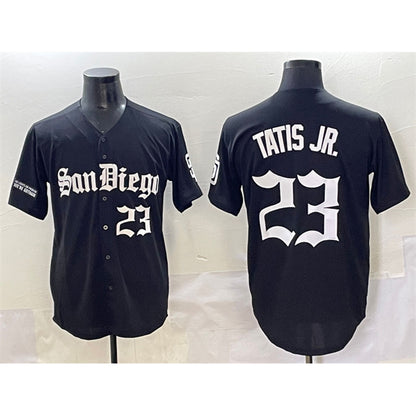 San Diego Padres #23 Fernando Tatis Jr. Black MIKSHPS Gothic Edition Vapor Limited Stitched Jersey