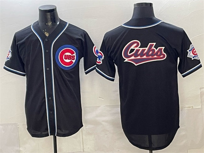 Chicago Cubs Team Big Logo 2026 Fashion Replica Black MIKSHPS Out Stitched Jersey
