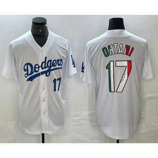 Los Angeles Dodgers #17 Shohei Ohtani Number Mexico White MIKSHPS Cool Base Stitched Jerseys