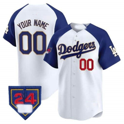 Custom Los Angeles Dodgers 2024 Spring Training Patch Vapor Premier Limited Jersey ¨C White 2 MIKSHPS