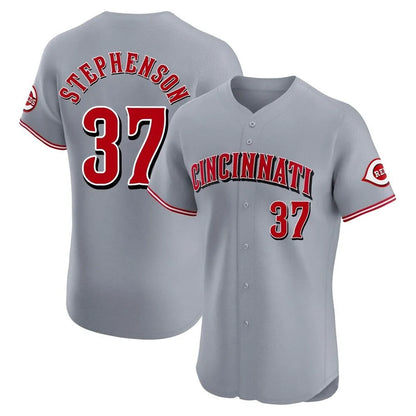 Cincinnati Reds #37 Tyler Stephenson Player Gray MIKSHPS Limited Elite Home Stitched Jerseys