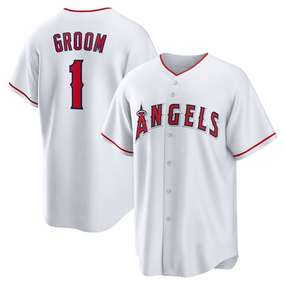Los Angeles Angels #1 Groom White MIKSHPS Home Replica Jersey