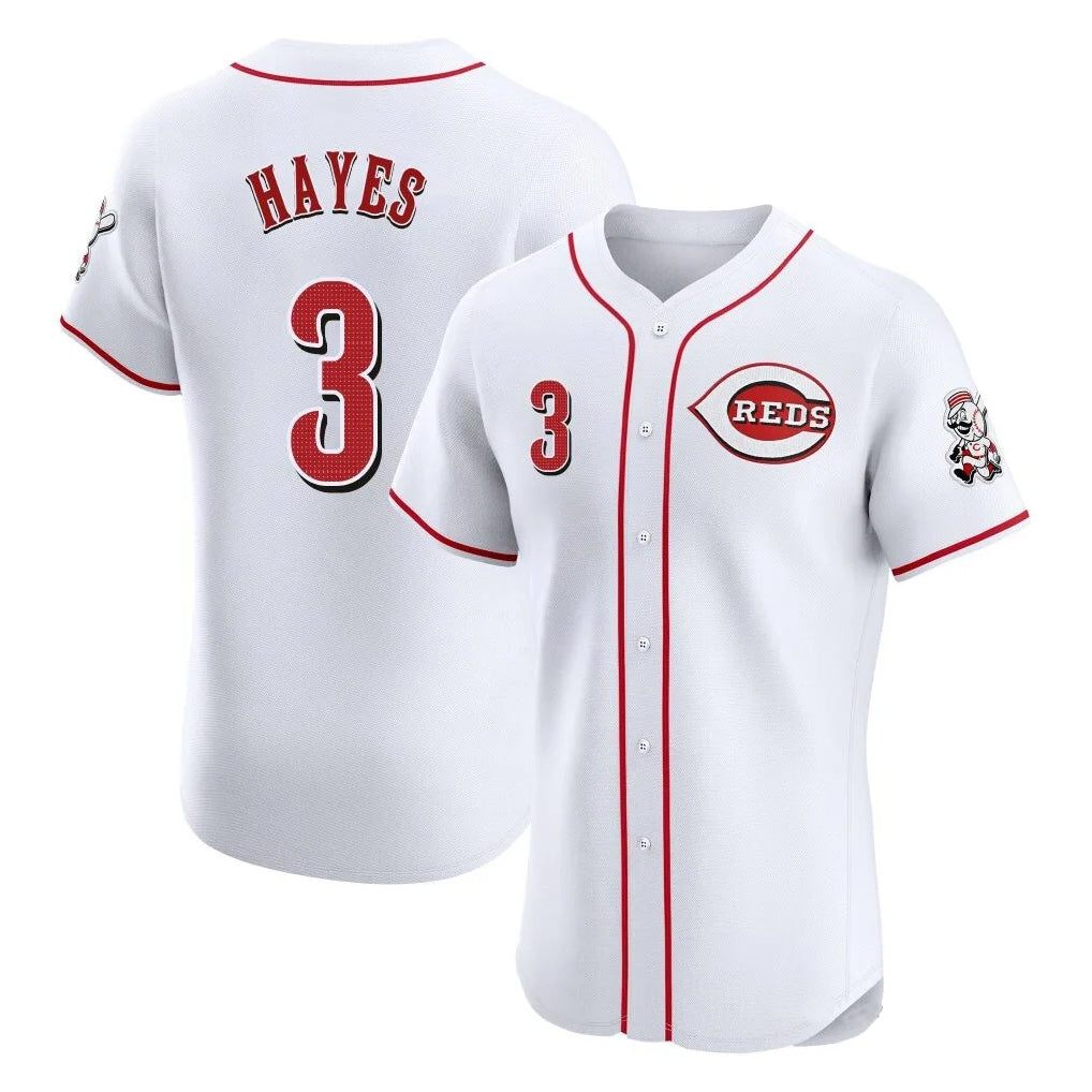 Cincinnati Reds #3 Ke'Bryan Hayes Player White MIKSHPS Limited Elite Home Stitched Jerseys