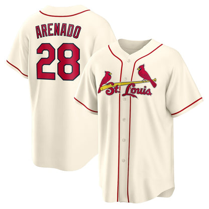 St. Louis Cardinals #28 Nolan Arenado Cream MIKSHPS Alternate 2 Replica Jersey
