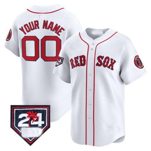 Custom Boston Red Sox 2024 Spring Training Patch Vapor Premier Limited Jersey ¨C White MIKSHPS