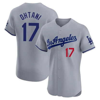 Los Angeles Dodgers #17 Shohei Ohtani Player Gray MIKSHPS Limited Elite Home Stitched Jerseys