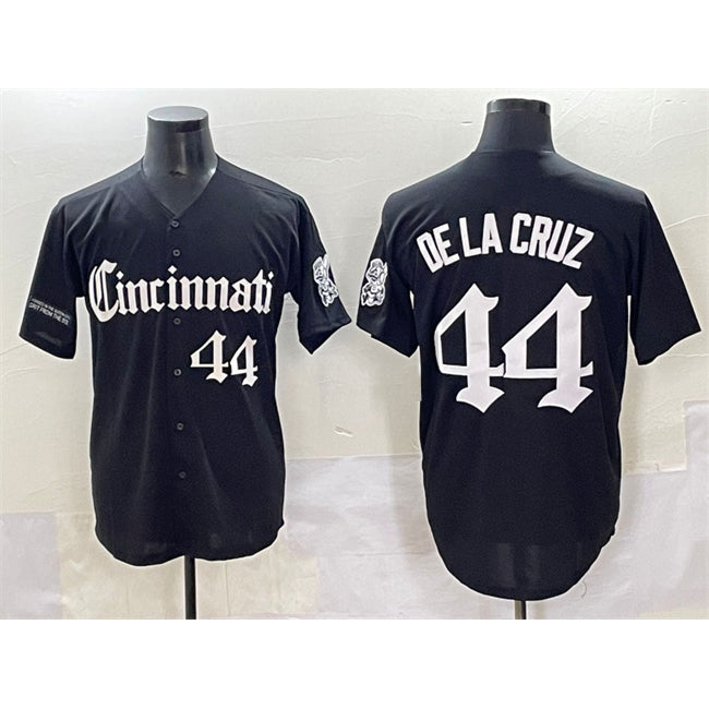 Cincinnati Reds #44 Elly De La Cruz Black MIKSHPS 'Gothic Queen City Edition' Vapor Premier Limited Stitched Jersey