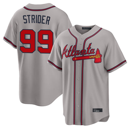 Atlanta Braves #99 Spencer Strider Player Gray MIKSHPS Home Game Stitched Jerseys