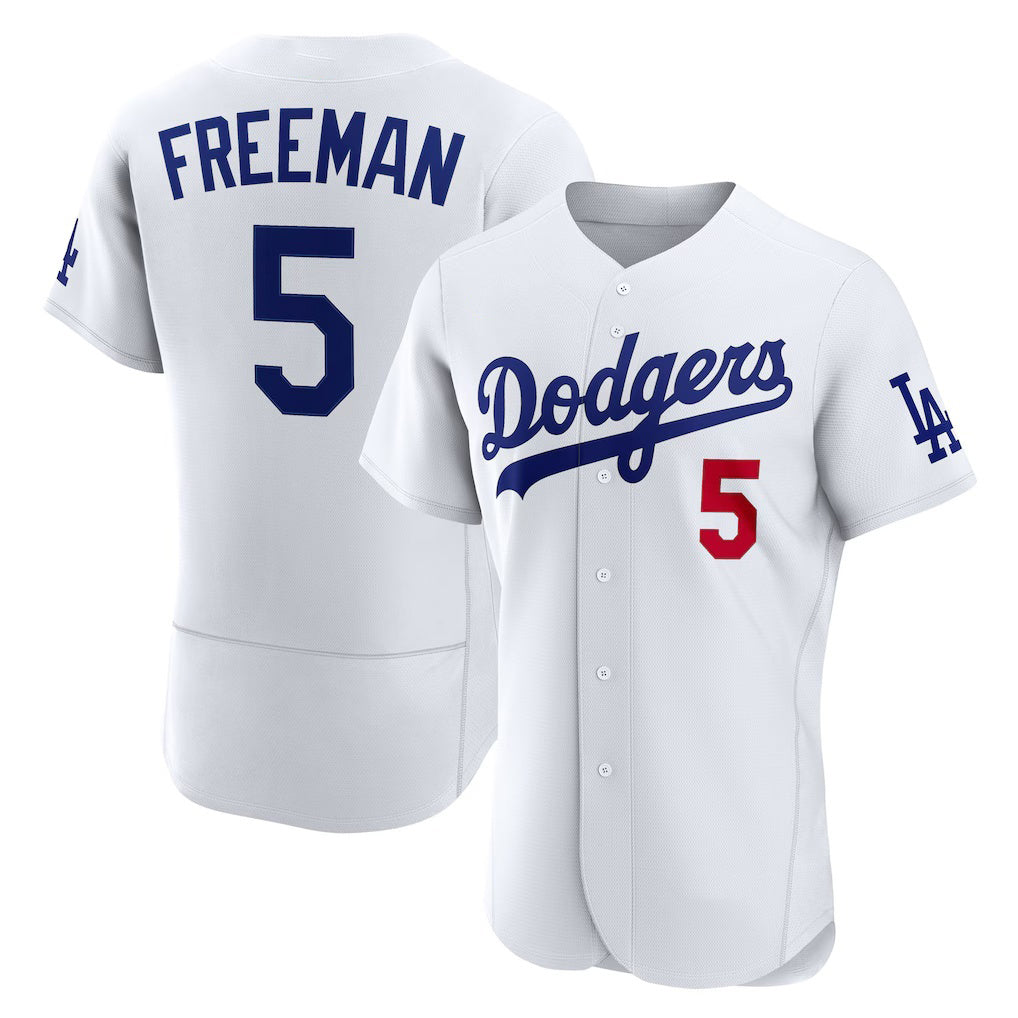 Los Angeles Dodgers #5 Freddie Freeman White MIKSHPS Home Authentic Jersey