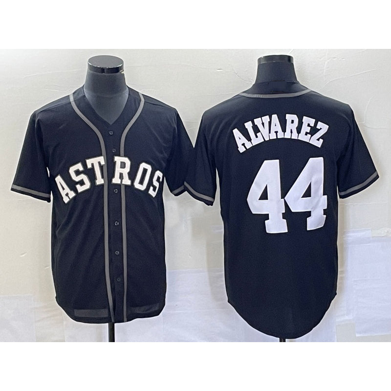 Houston Astros #44 Yordan Alvarez Black MIKSHPS Cool Base Stitched Jersey