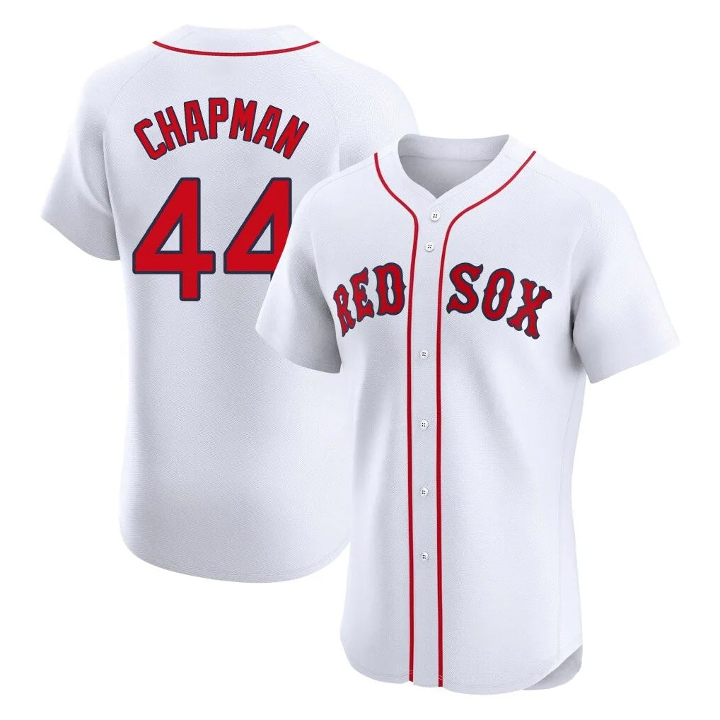 Boston Red Sox #44 Aroldis Chapman Player White MIKSHPS Limited Elite Home Game Stitched Jerseys1