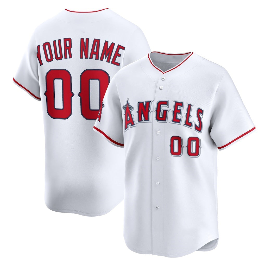 Custom Los Angeles Angels White MIKSHPS Home Limited Jersey