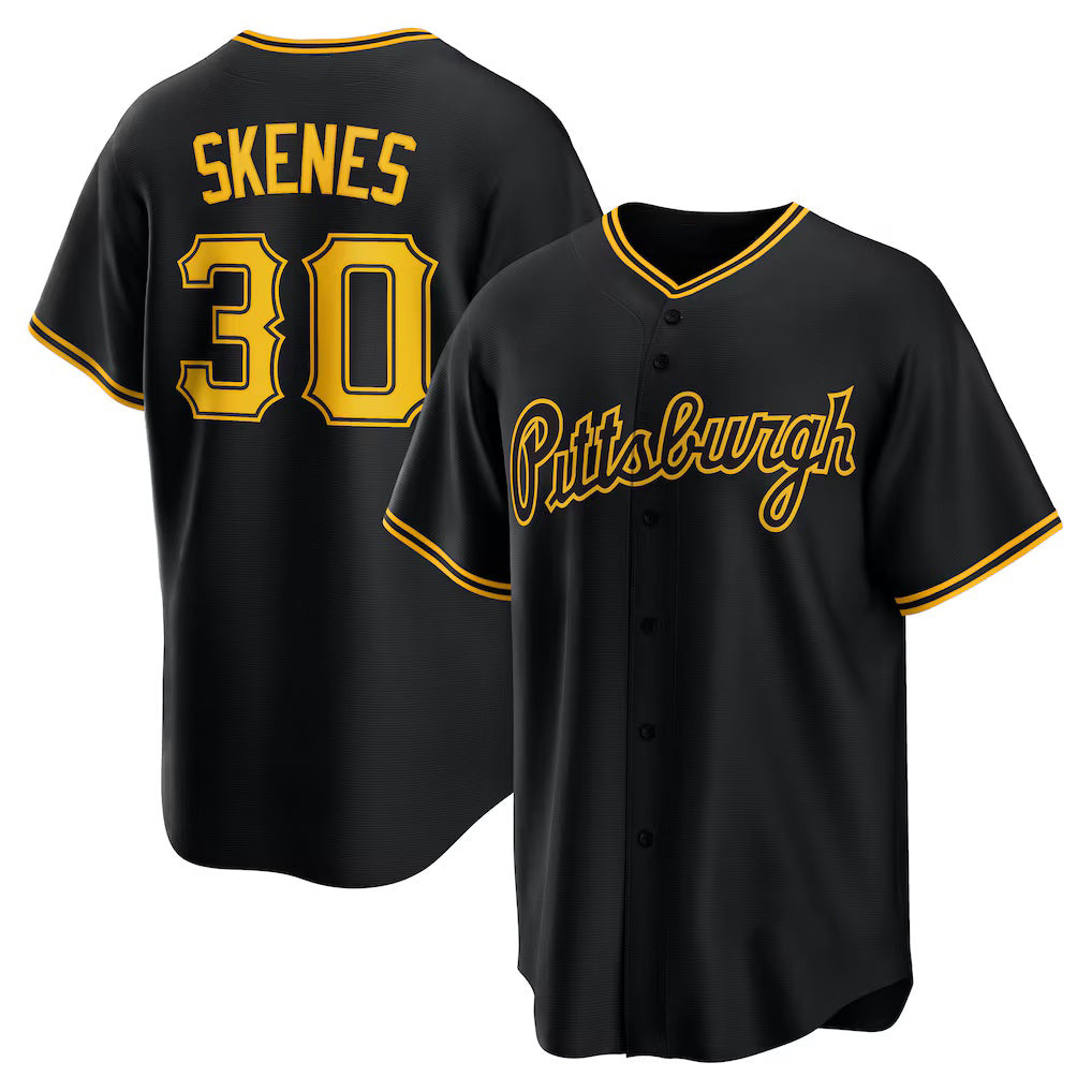 Pittsburgh Pirates #30 Paul Skenes Black MIKSHPS Alternate 2 Replica Jersey