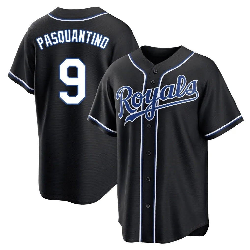 Kansas City Royals #9 Vinnie Pasquantino Player Black MIKSHPS Carbon Fashion Home Game Stitched Jerseys
