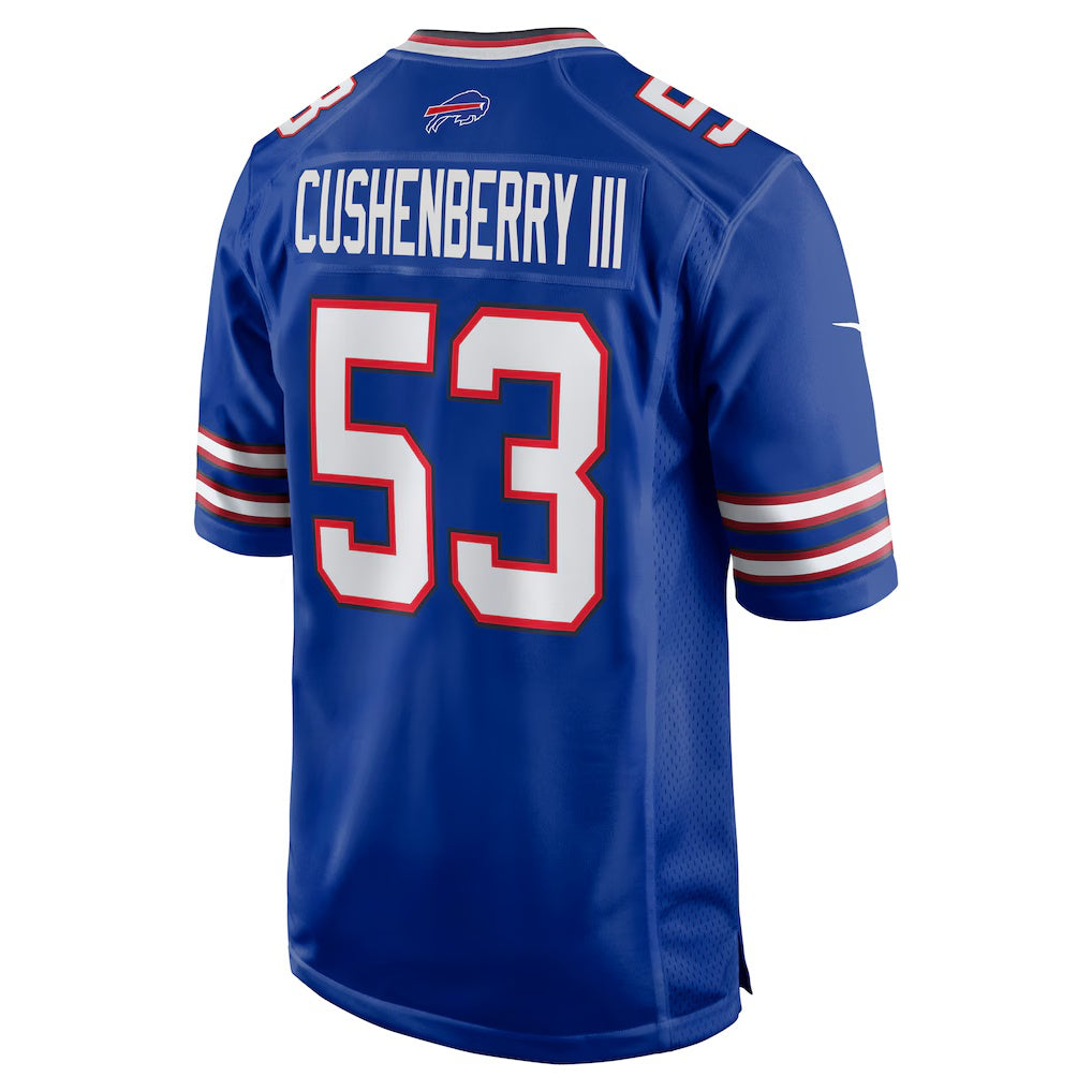 B.Bills #53 Lloyd Cushenberry III Royal MIKSHPS Team Game Jersey