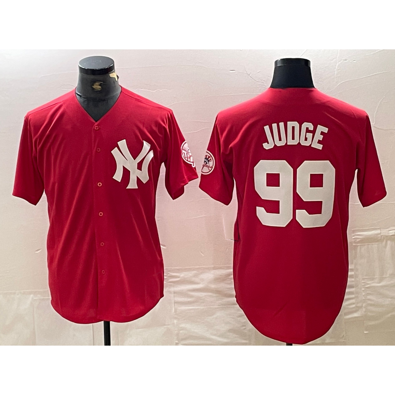 New York Yankees #99 Aaron Judge Red MIKSHPS Fashion Cool Base Jersey