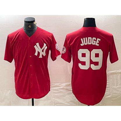 New York Yankees #99 Aaron Judge Red MIKSHPS Fashion Cool Base Jersey