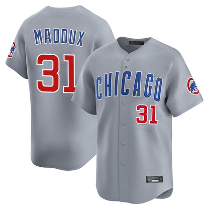 Chicago Cubs #31 Greg Maddux Player Gray MIKSHPS Road Limited Home Stitched Jerseys